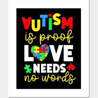 Autism Mom Mother Mama Autism Is Proof Love Needs No Words Posters and Art